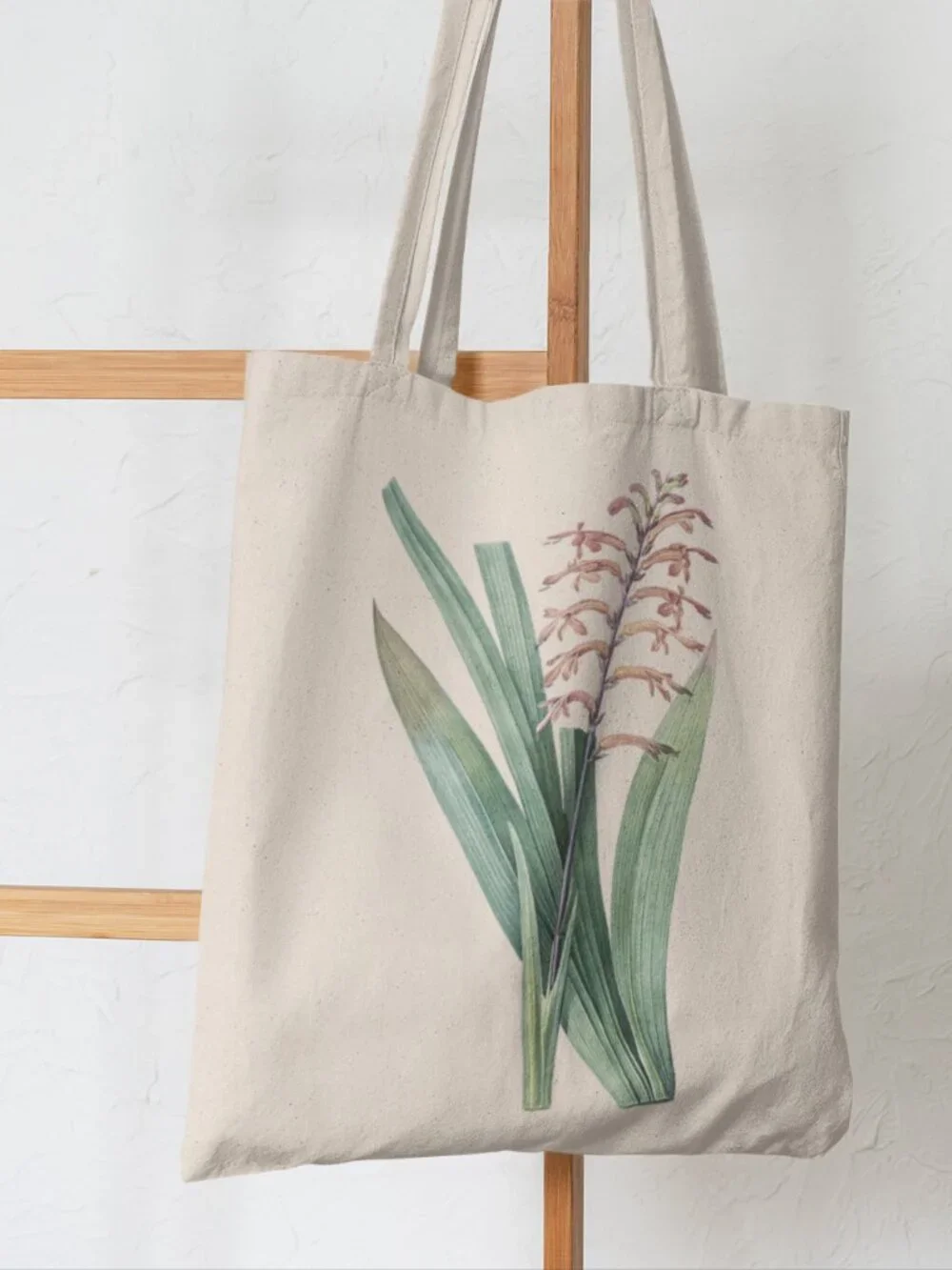 Belladonna Lily Vintage Floral Print Graphic Canvas Tote Bag